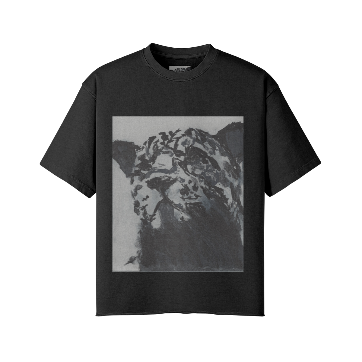 260GSM Unisex Faded Raw Hem leopard T-shirt