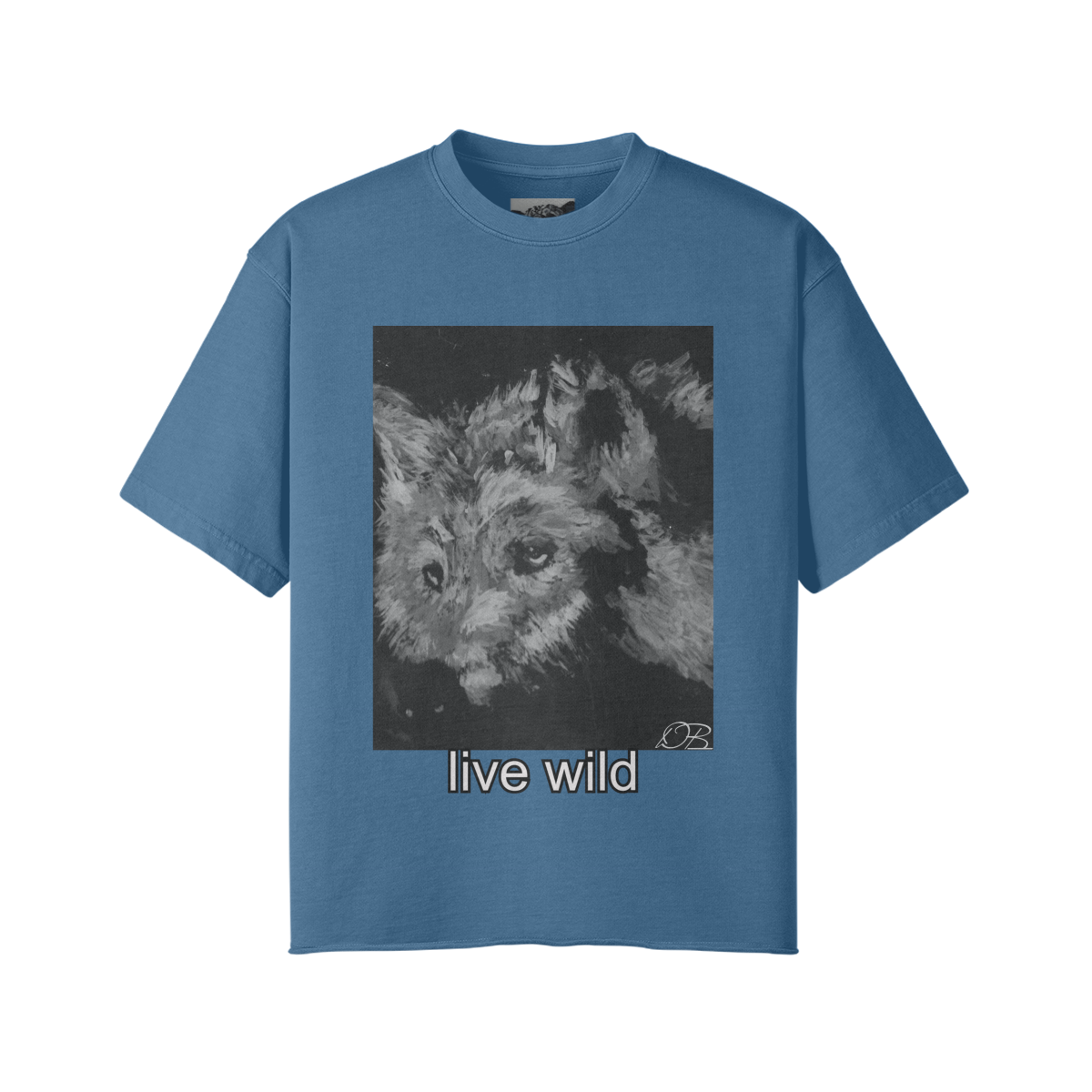 260G Unisex Washed Raw Edge wolf T-shirt